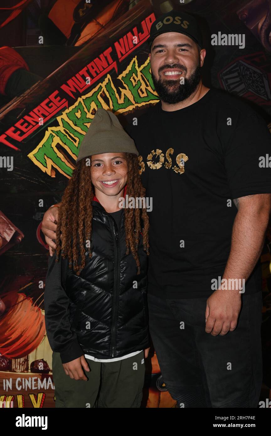 London, Großbritannien. 14. Aug. 2023. Azae Bonnick Brothers besucht das Arabella & JD the Kid Present Paramount Teenage Mutant Ninja Turtles Special im Finsbury Park Picturehouse, London, Großbritannien. Foto aufgenommen am 14. August 2023. Kredit: Siehe Li/Picture Capital/Alamy Live News Kredit: Siehe Li/Picture Capital/Alamy Live News Stockfoto