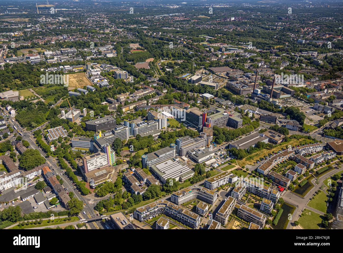 Luftaufnahme, Universität Duisburg-Essen, Nordviertel, Essen, Ruhrgebiet, Nordrhein-Westfalen, Deutschland Stockfoto