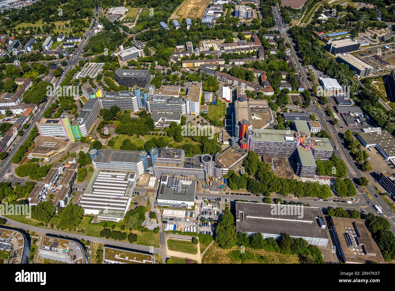Luftaufnahme, Universität Duisburg-Essen, Nordviertel, Essen, Ruhrgebiet, Nordrhein-Westfalen, Deutschland Stockfoto