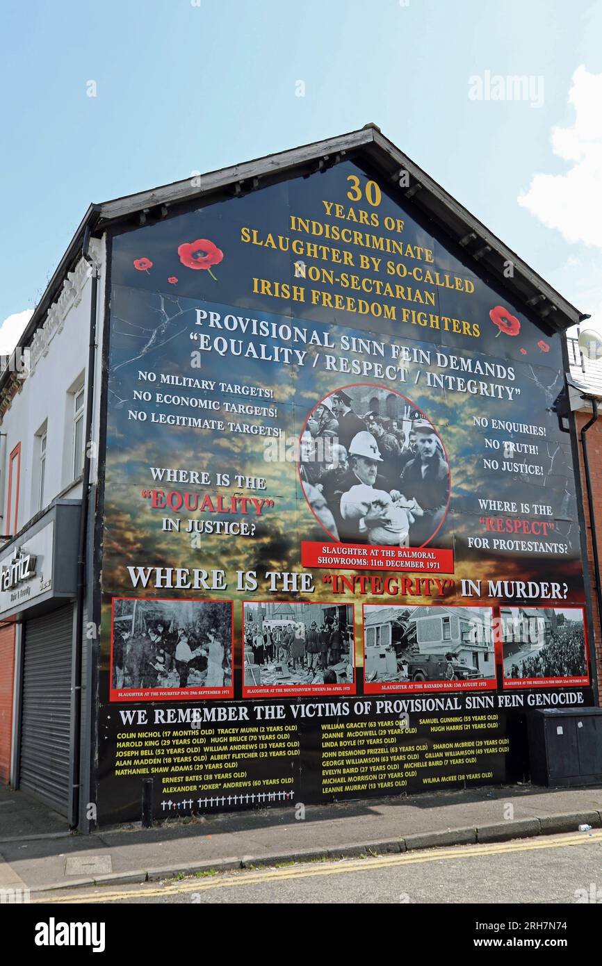 30 Jahre Wandgemälde in Belfast Stockfoto