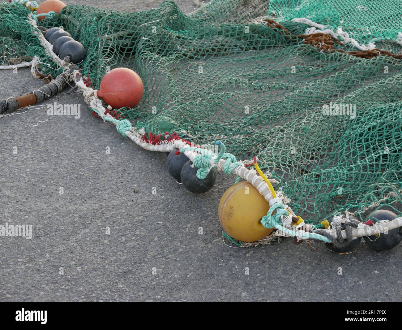 Fischernetze im Hafen von lorient, bretagne Stockfoto