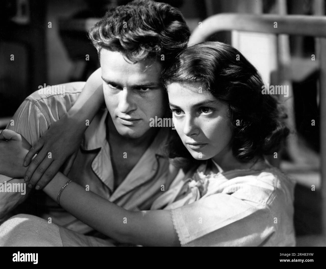 John Ericson, Pier Angeli, am Set des Films, „Teresa“, MGM, Loew's Inc., 1951 Stockfoto