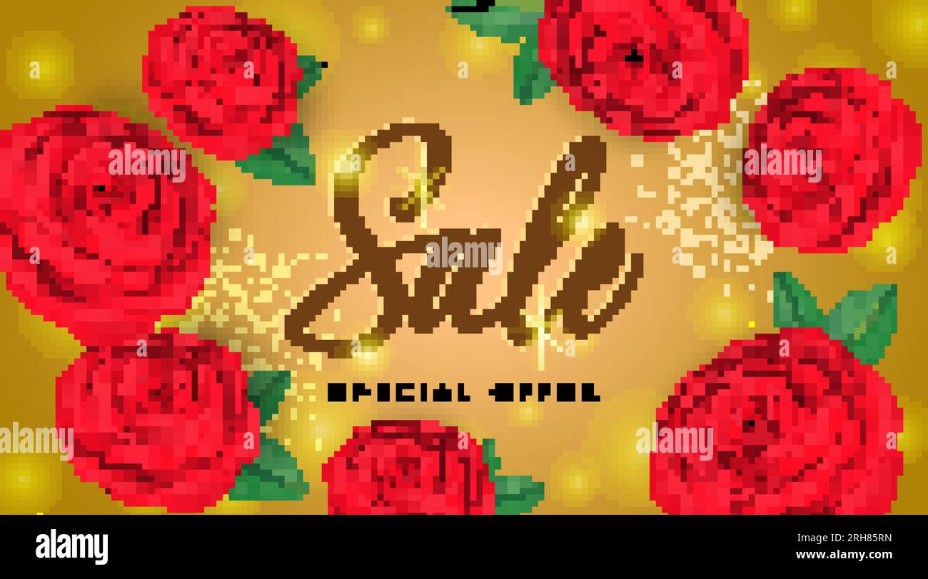 Sonderangebot Schriftzug mit Rosen Stock Vektor