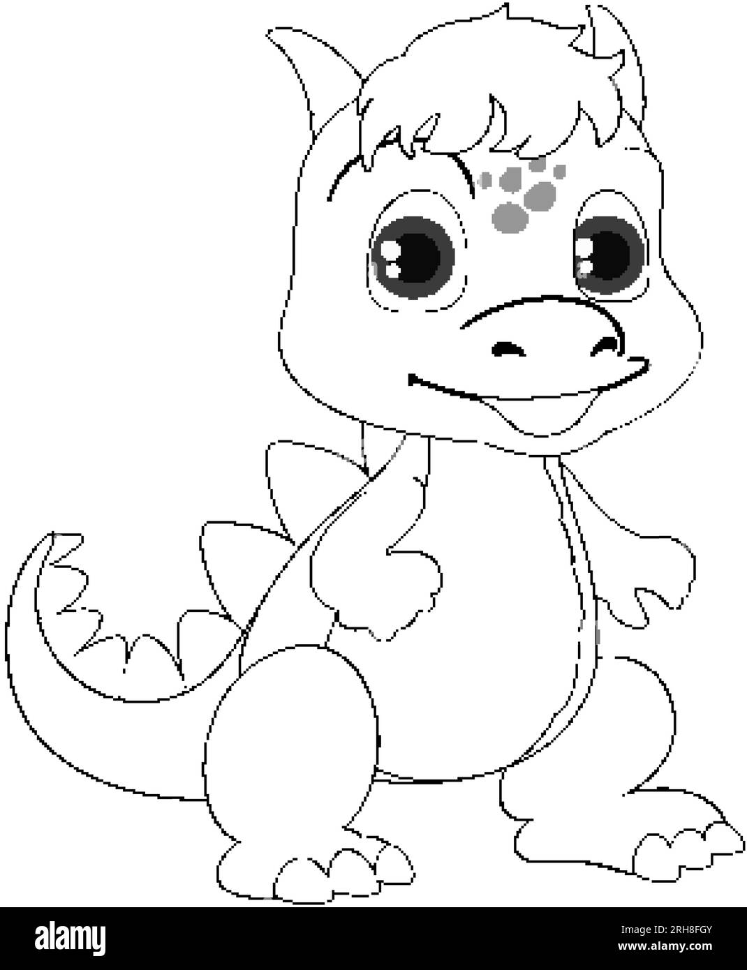 Dinosaurier-Zeichentrickfilm Doodle-Malfigur Stock Vektor
