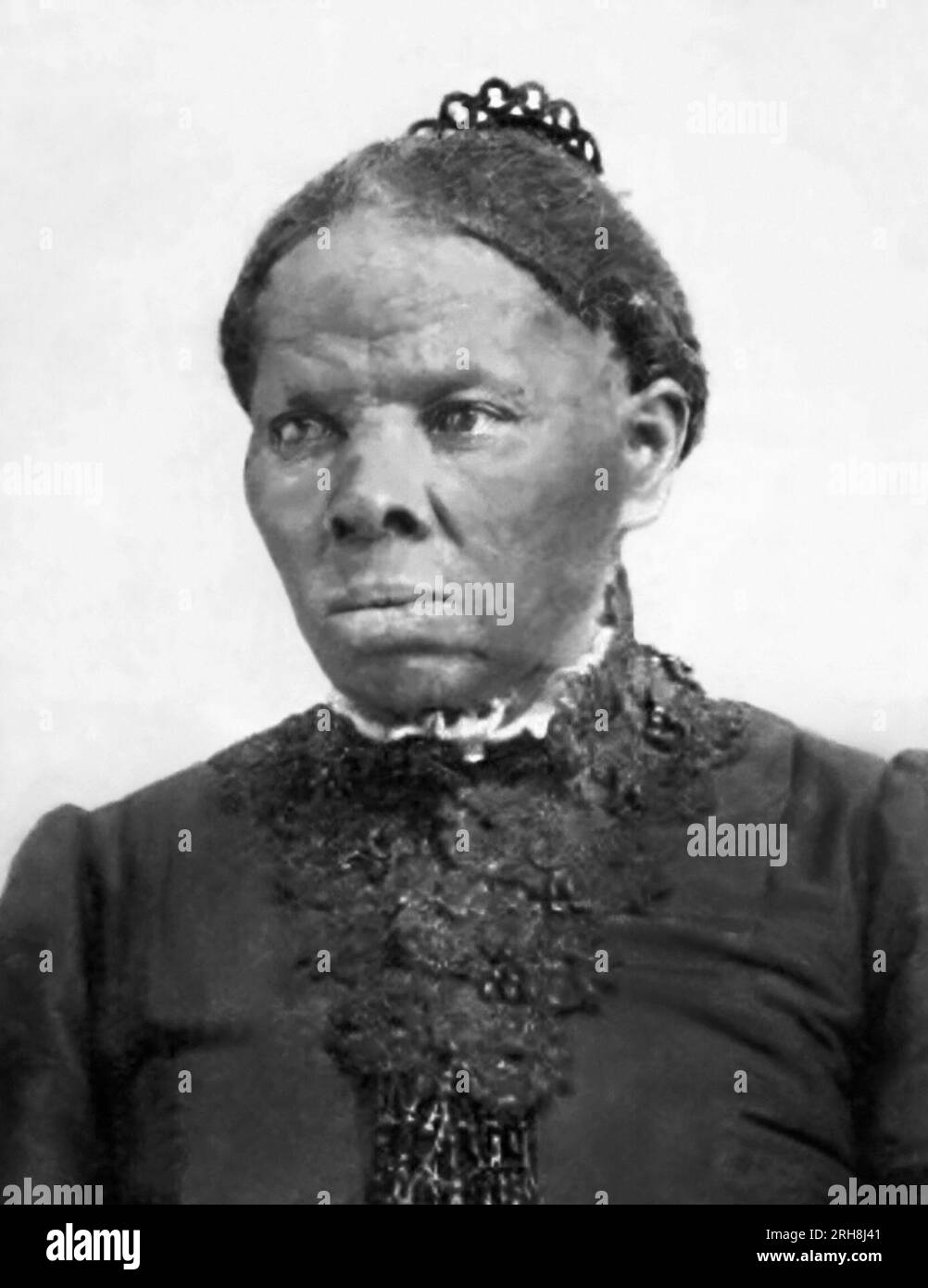 Harriet Tubman (1822-1913), amerikanischer Sklave und Sklave, der Dirigent der Underground Railroad war. Tubman diente während des Amerikanischen Bürgerkriegs auch als bewaffneter Späher und Spion für die Union Army. Stockfoto