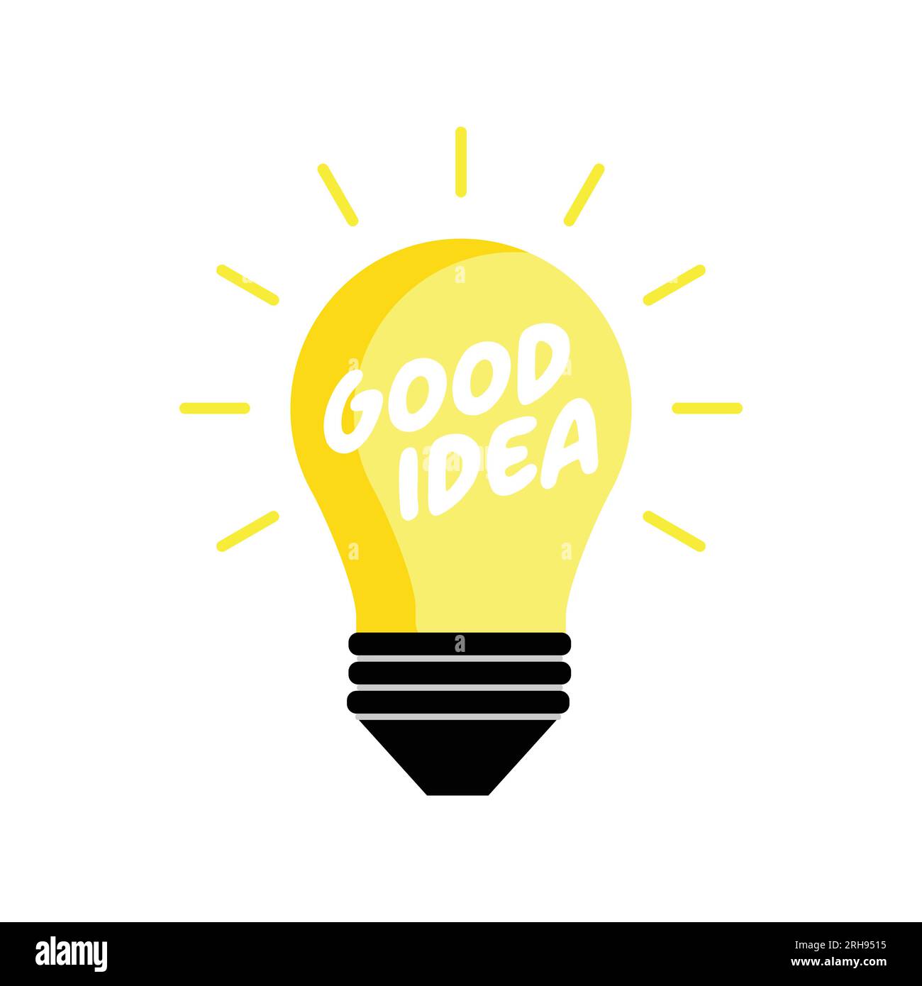 Die Glühbirne ist voll von Ideen und kreativem Denken, analytischem Denken für die Verarbeitung. Glühbirne Symbol Vektor. Ideen Symbol Illustration. Stock Vektor