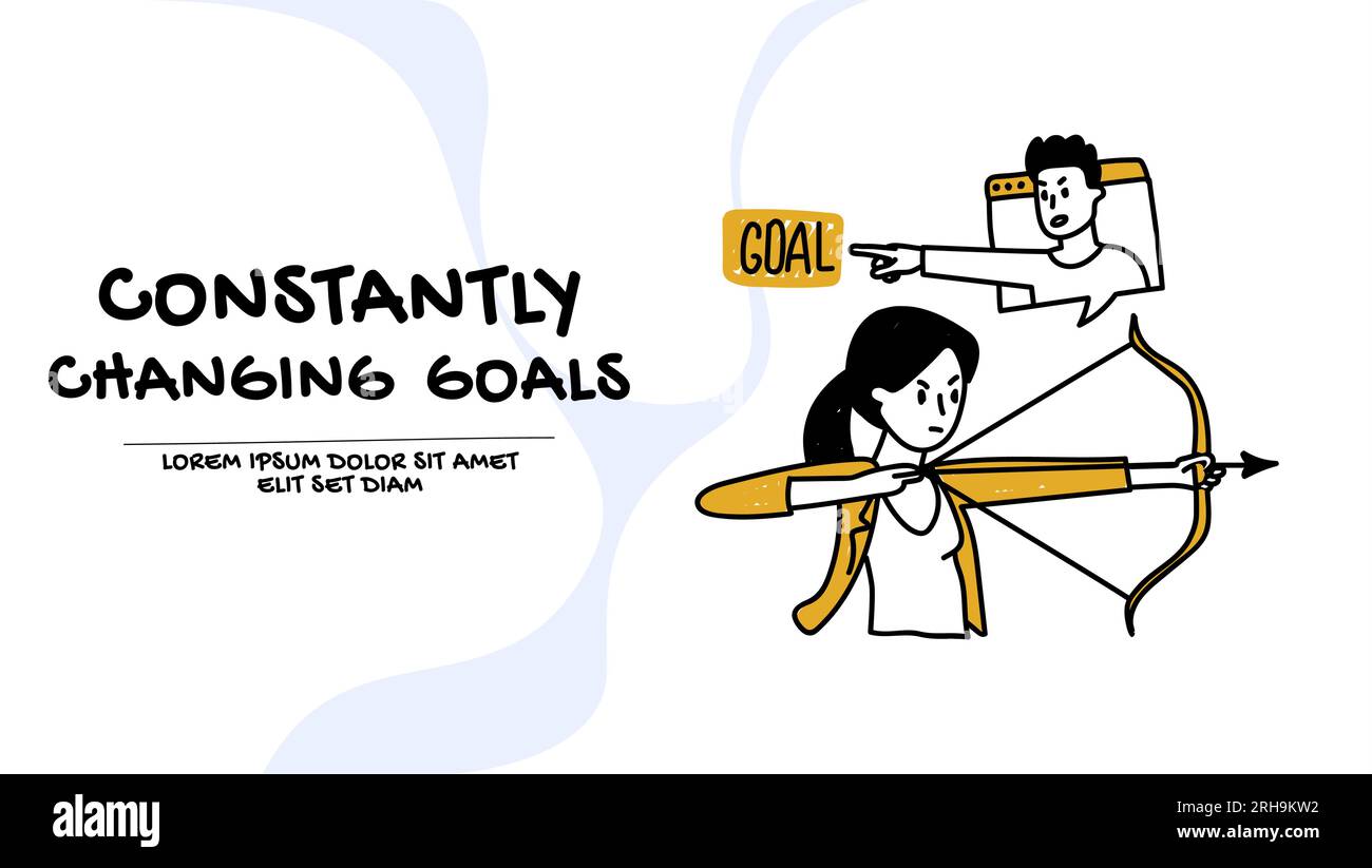 Herausforderungen in einem Projektmanagement- und Workflow-Organisationskonzept, Geschäftsvektordarstellung Stock Vektor