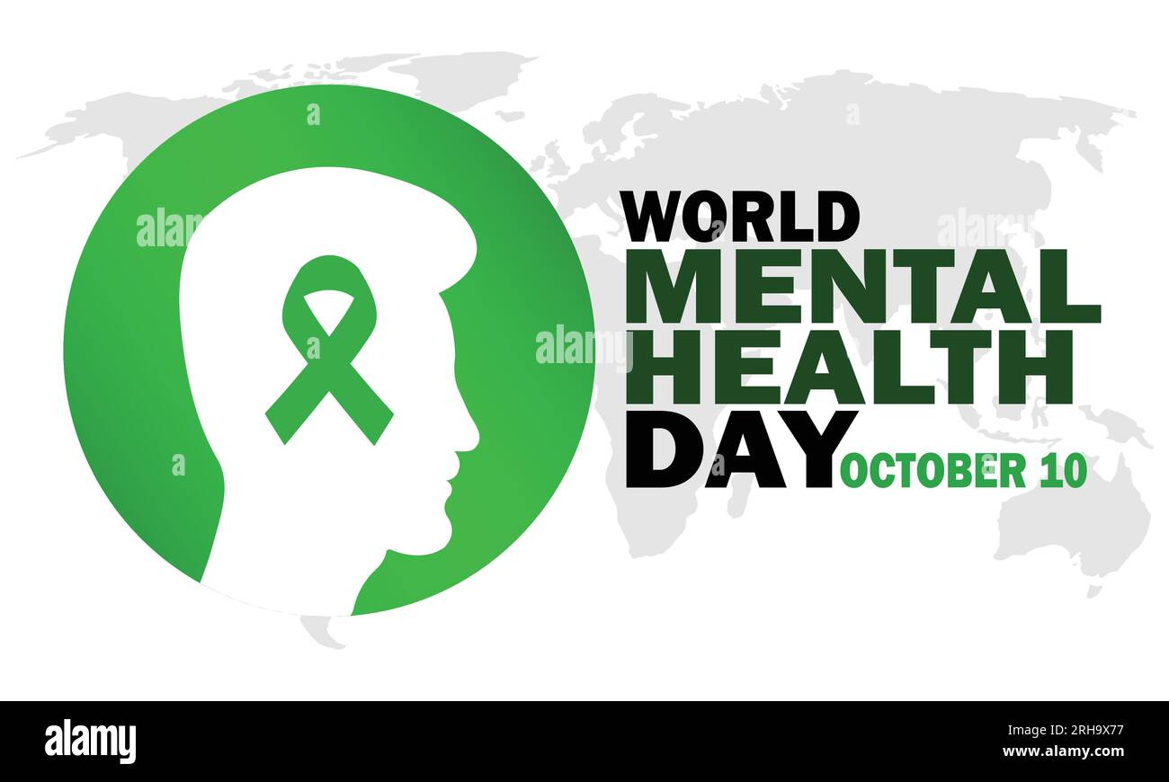 Welttag Der Psychischen Gesundheit. Oktober 10. Urlaubskonzept. Vorlage für Hintergrund, Banner, Karte, Poster mit Texteindruck. Vektor EPS10-Abbildung. Stock Vektor