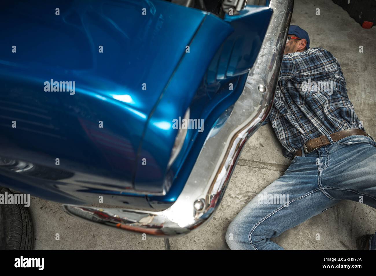 Projekt Zur Restaurierung Klassischer Autos. Klassisches Amerikanisches Fahrzeug-Design. Stockfoto