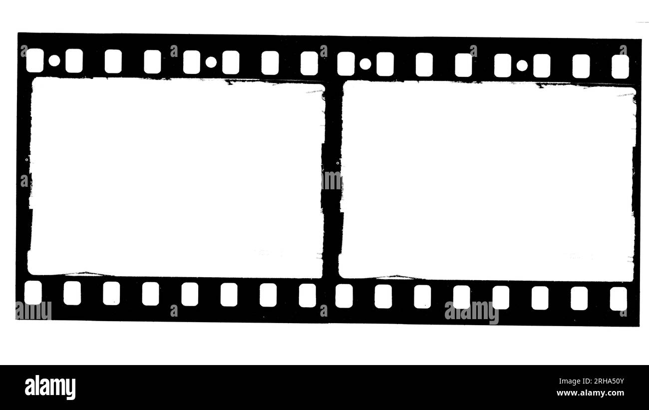 Ein alter einfarbiger Filmstreifen isoliert, Kino- und Fotografiekonzept Stockfoto