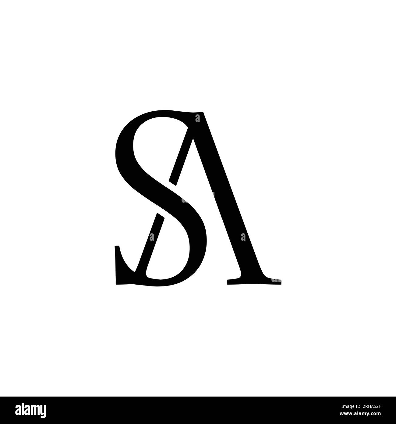 Anfangsbuchstabe sa Logo Designvorlage sa Buchstaben Vektorbild. Logo des SA-Buchstabens auf schwarzem Hintergrund Anfangsbuchstabe des sa-Logos im Monogramm Stock Vektor