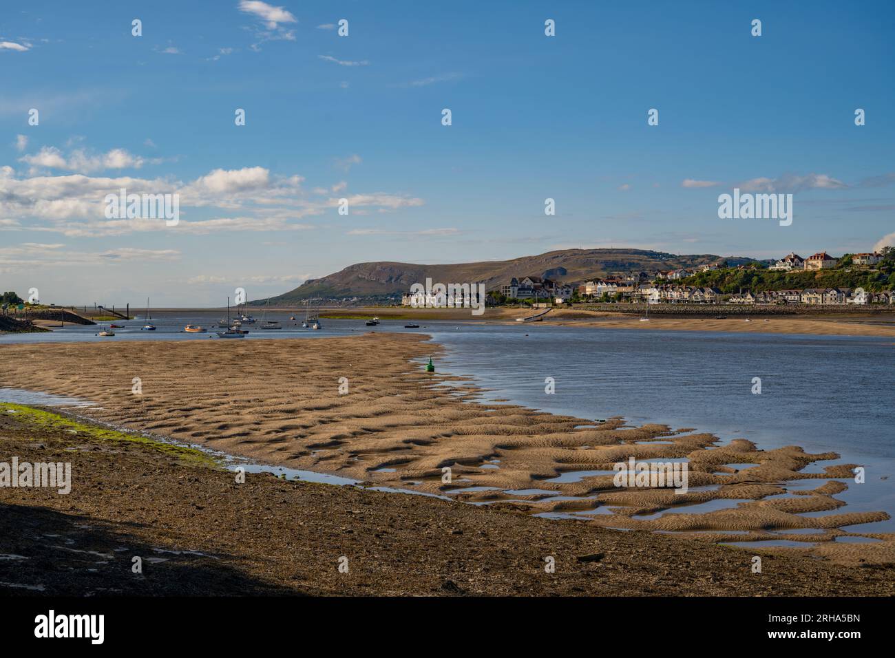 Der Blick auf den Fluss Conwy in Richtung der Großen Oreme Stockfoto