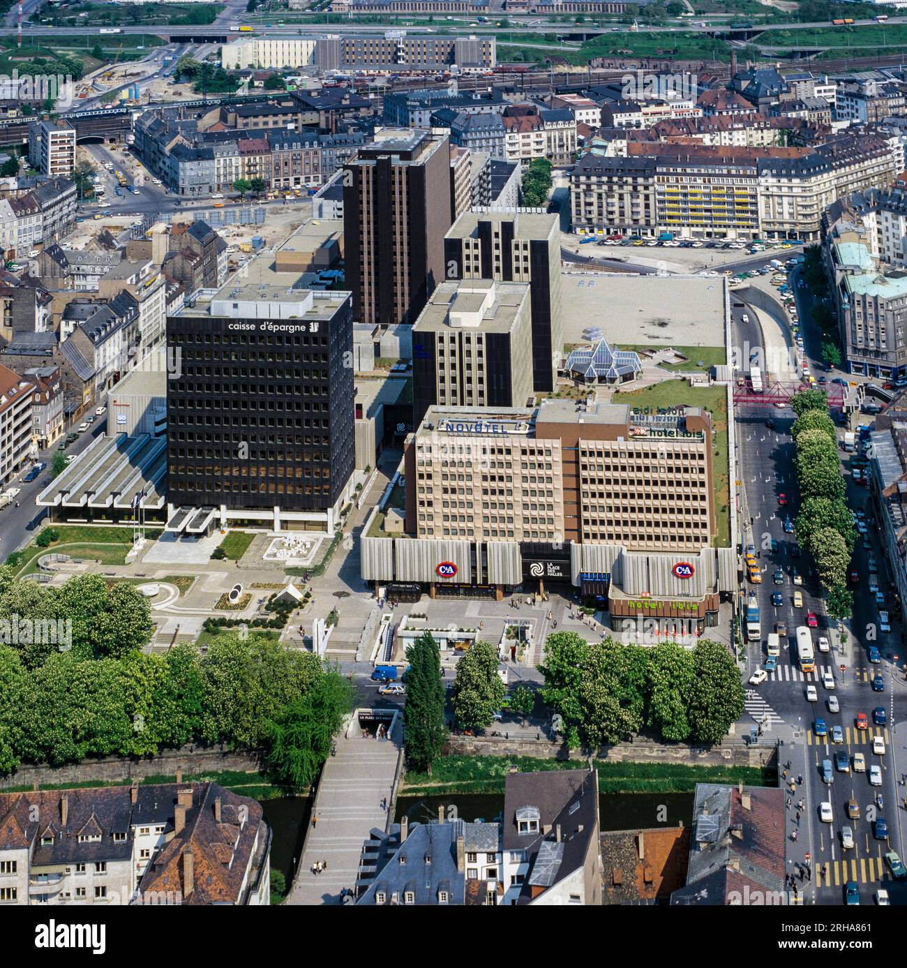 Straßburg, Les Halles, Geschäftsviertel, Bürogebäude, Einkaufszentrum, Hôtels, Stadtansicht, Elsass, Frankreich, Europa, Stockfoto