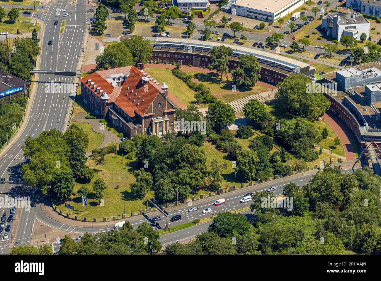 Luftaufnahme, TZU Technology Center Environmental Protection Management, Marlenviertel Ost, Oberhausen, Ruhrgebiet, Nordrhein-Westfalen, Deutschland, DE Stockfoto