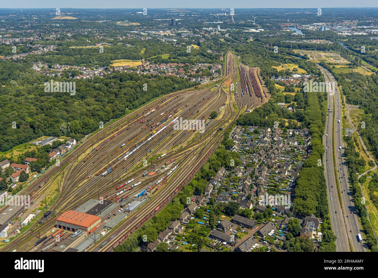 Luftaufnahme, Güterbahnhof Osterfeld Vonderort, Vondern, Oberhausen, Ruhrgebiet, Nordrhein-Westfalen, Deutschland, Bahnhof, DE, German Railways AG, EU Stockfoto