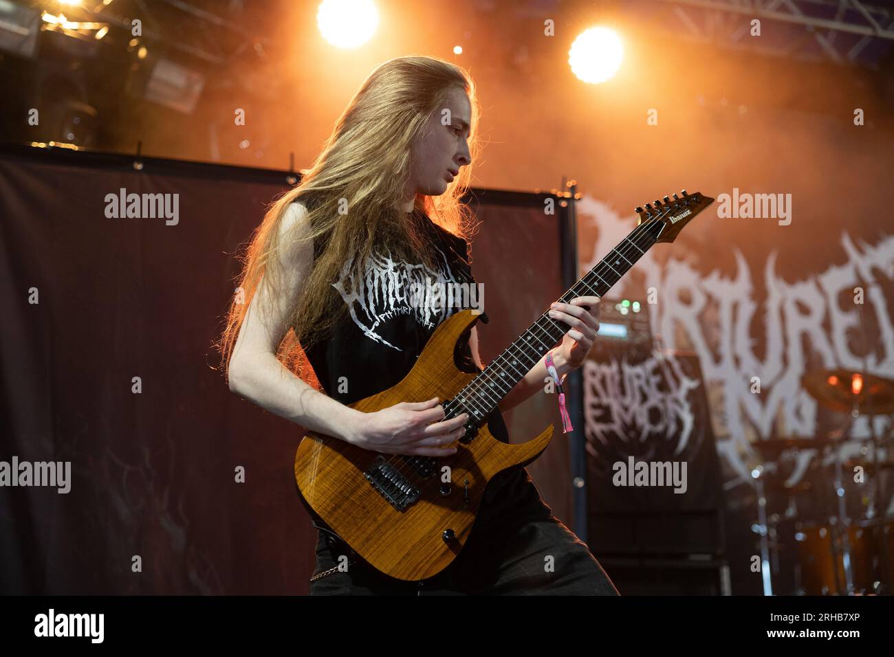 Foltured Demon, live beim Bloodstock Open Air Festival 2023 in Catton Park, Derbyshire, Großbritannien. Stockfoto