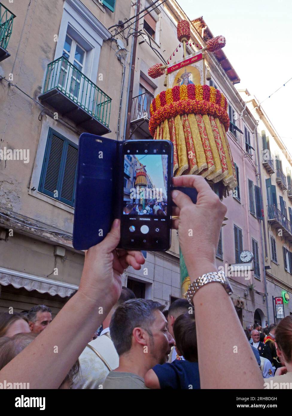 Sassari, Sardinien, Italien. Candelieri festioval 14. August Stockfoto