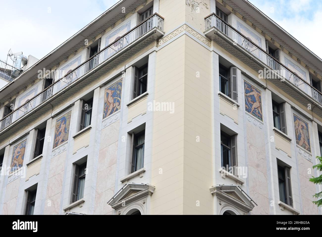 Architektur Detail Athinas Street, Athen, Griechenland Stockfoto