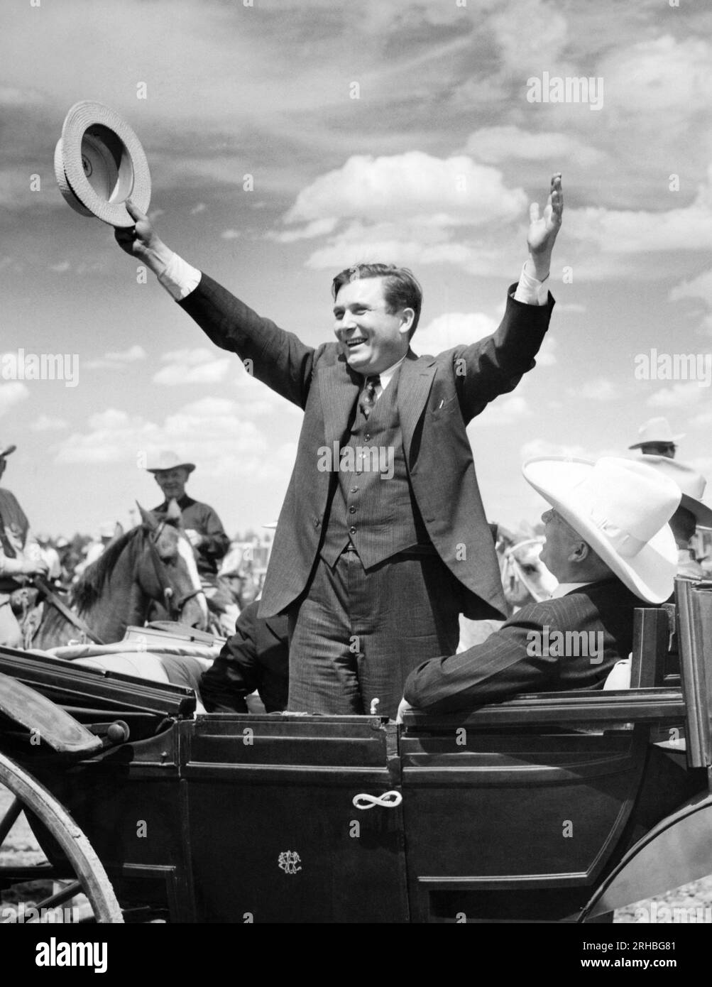 USA: Republikanischer Präsidentschaftskandidat Wendell Willkie 1940 auf dem Wahlkampfspur. Stockfoto