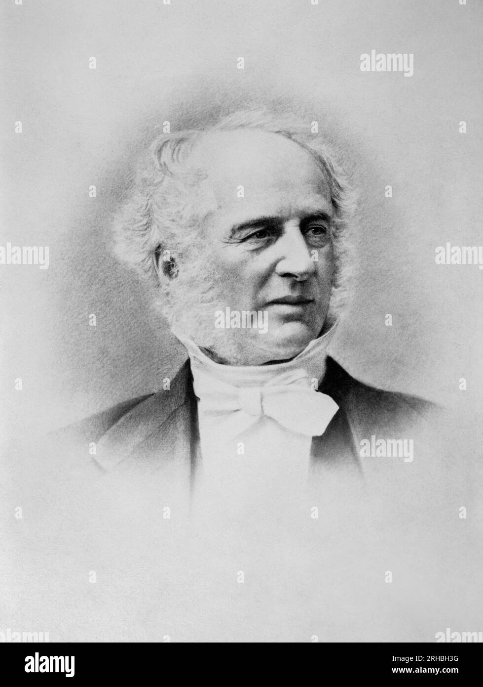 New York, New York: ca. 1877 Ein Porträt von Geschäftsmann, Finanzier und Philanthrop Cornelius Vanderbilt, Stockfoto