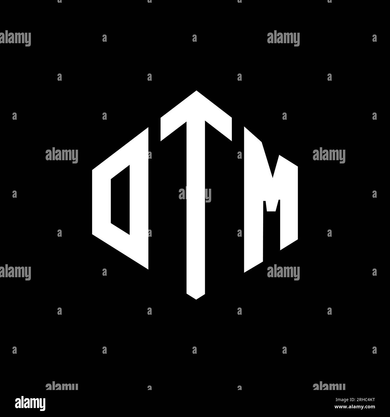 Logo mit OTM-Buchstaben und Polygonform. OTM-Polygon- und würfelförmiges Logo. OTM-sechseckige Vektor-Logo-Vorlage in Weiß und Schwarz. OTM-Monogr Stock Vektor
