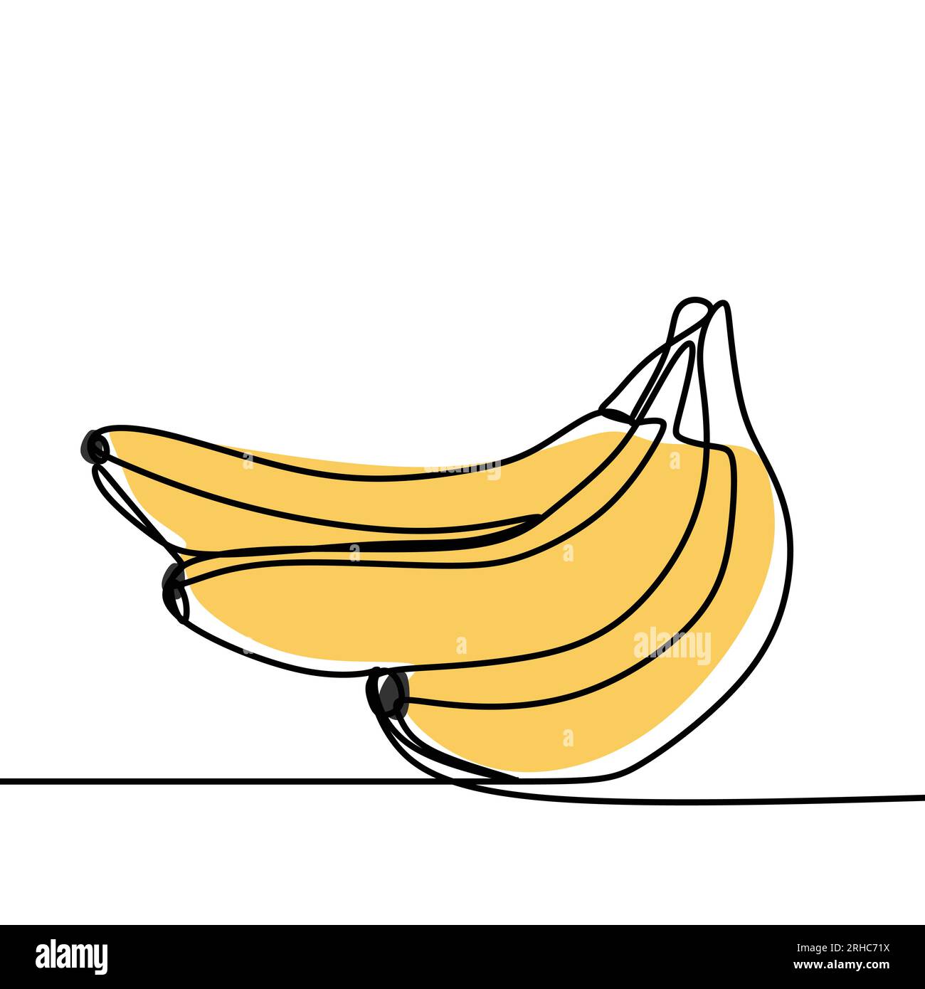 Bananen-Strichzeichnungen Vektorzeichnung minimalistisches Design Stock Vektor