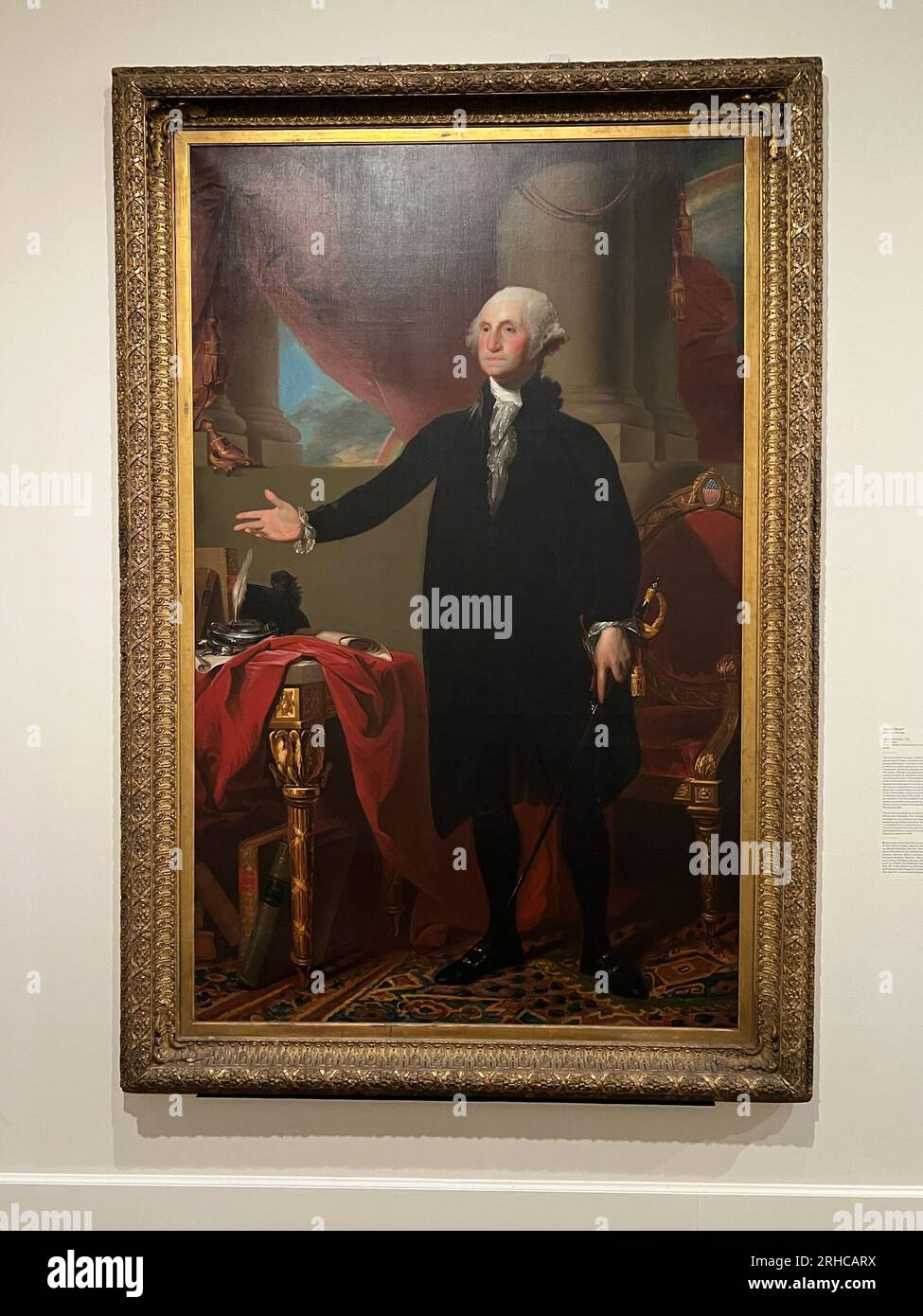 George Washington, 1796 Öl auf Leinwand, Gilbert Stuart. Im Laufe seiner Karriere malte Gilbert Stuart etwa hundert Porträts von George Washington. Stockfoto