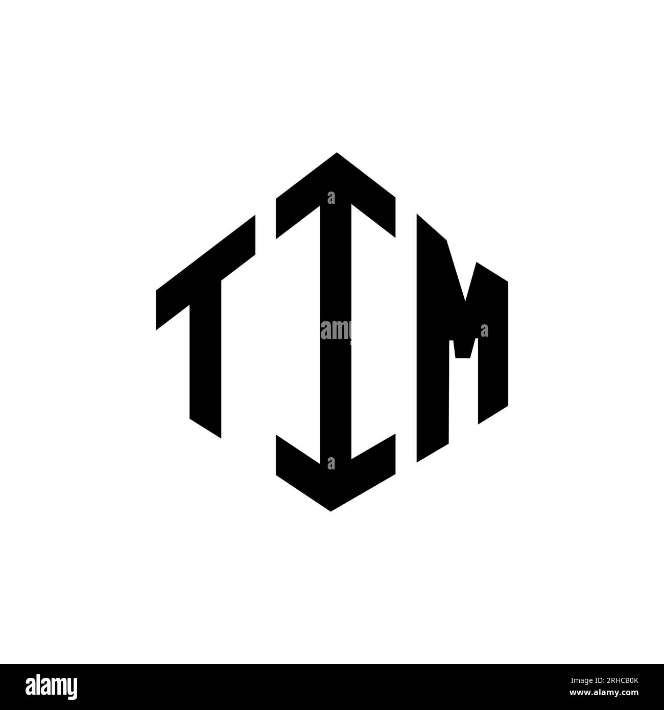 Logo mit TIM-Buchstaben und Polygonform. TIM-Polygon- und würfelförmiges Logo. TIM sechseckige Vektor-Logo-Vorlage in Weiß und Schwarz. TIM Monogr Stock Vektor