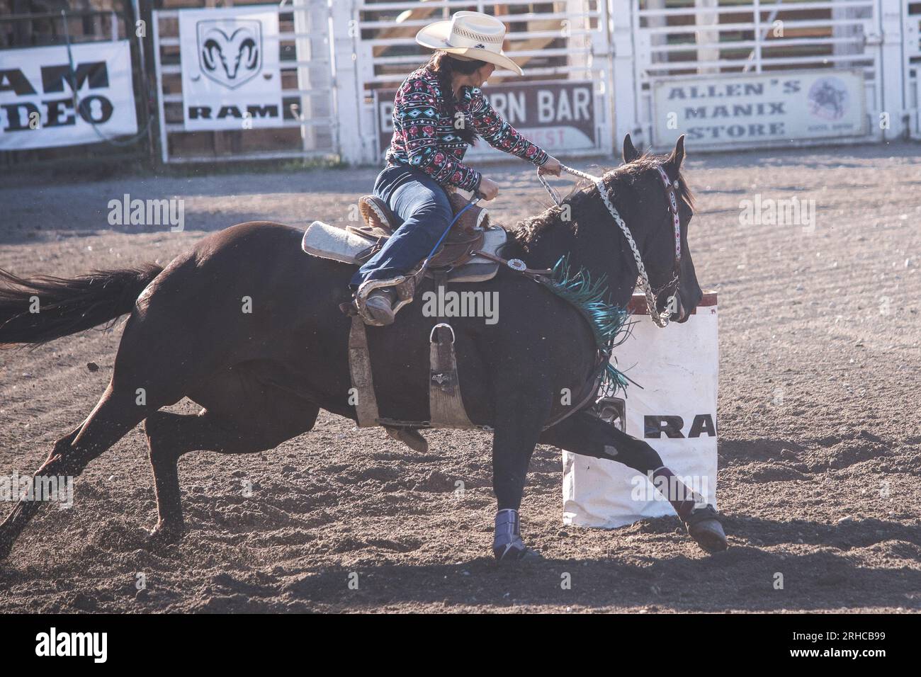Augusta American Legion PRCA Rodeo Slack in Augusta, MT – Sommer 2019 Stockfoto