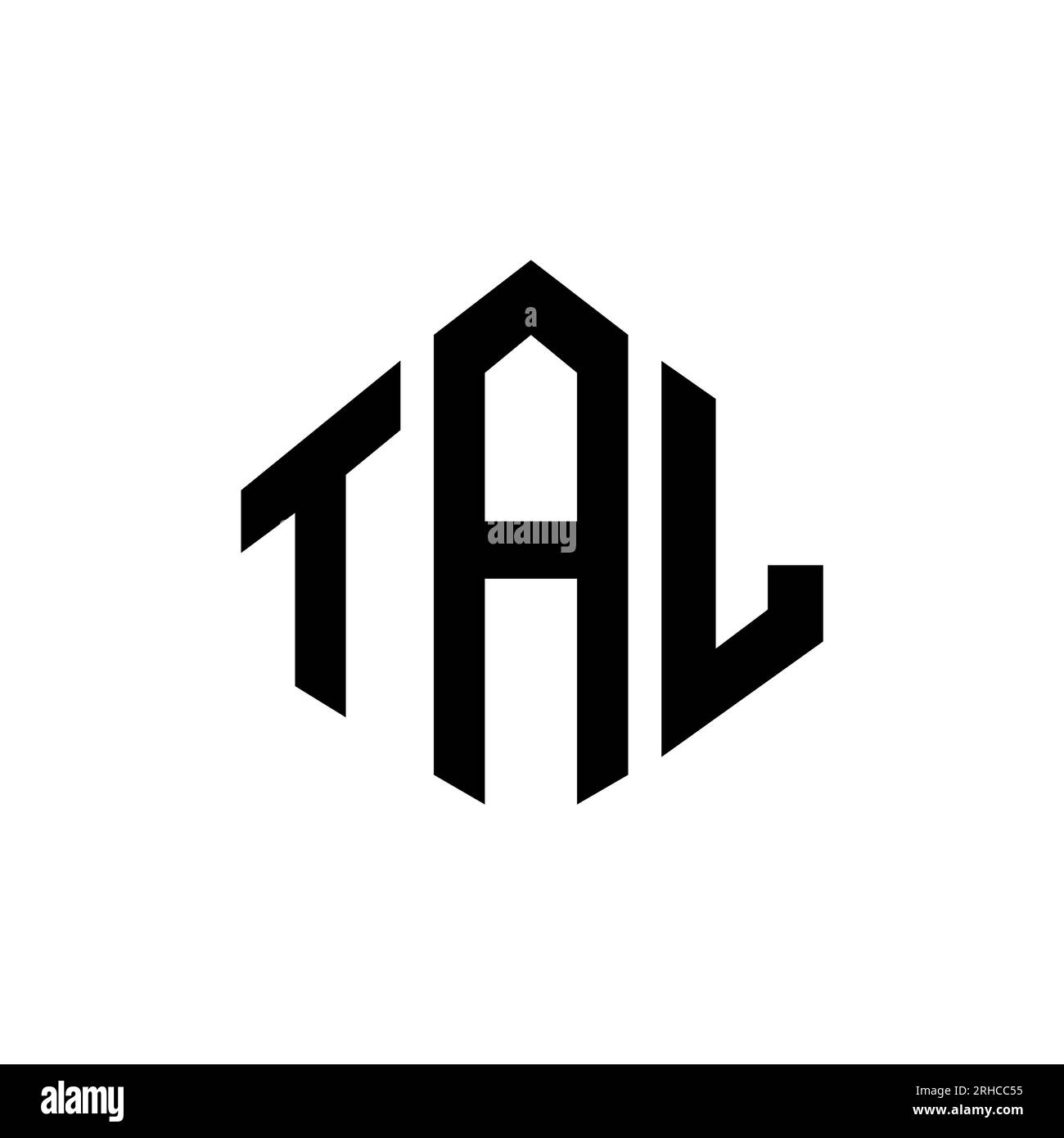 Logo mit TAL-Buchstaben und Polygonform. TAL-Polygon- und würfelförmiges Logo. TAL sechseckige Vektor-Logo-Vorlage in Weiß und Schwarz. TAL monogr Stock Vektor