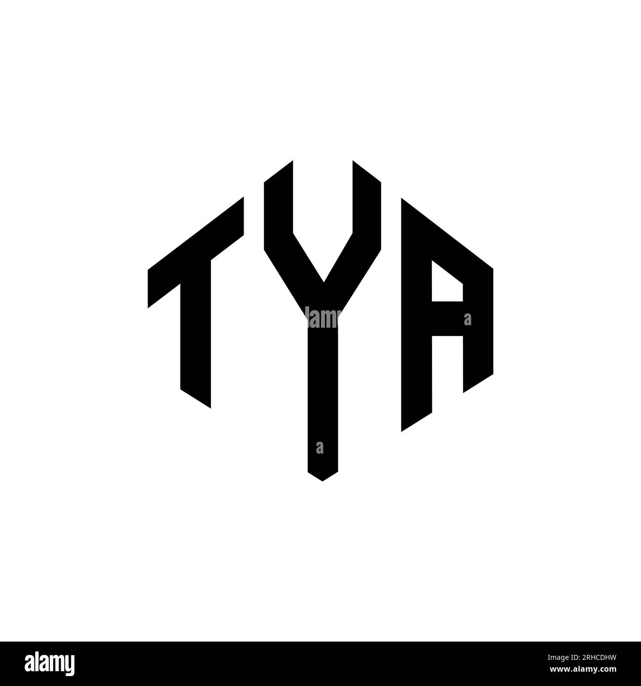Tya Sign TYA-Logo mit Polygonform. TYA-Polygon- und würfelförmiges Logo. TYA ...