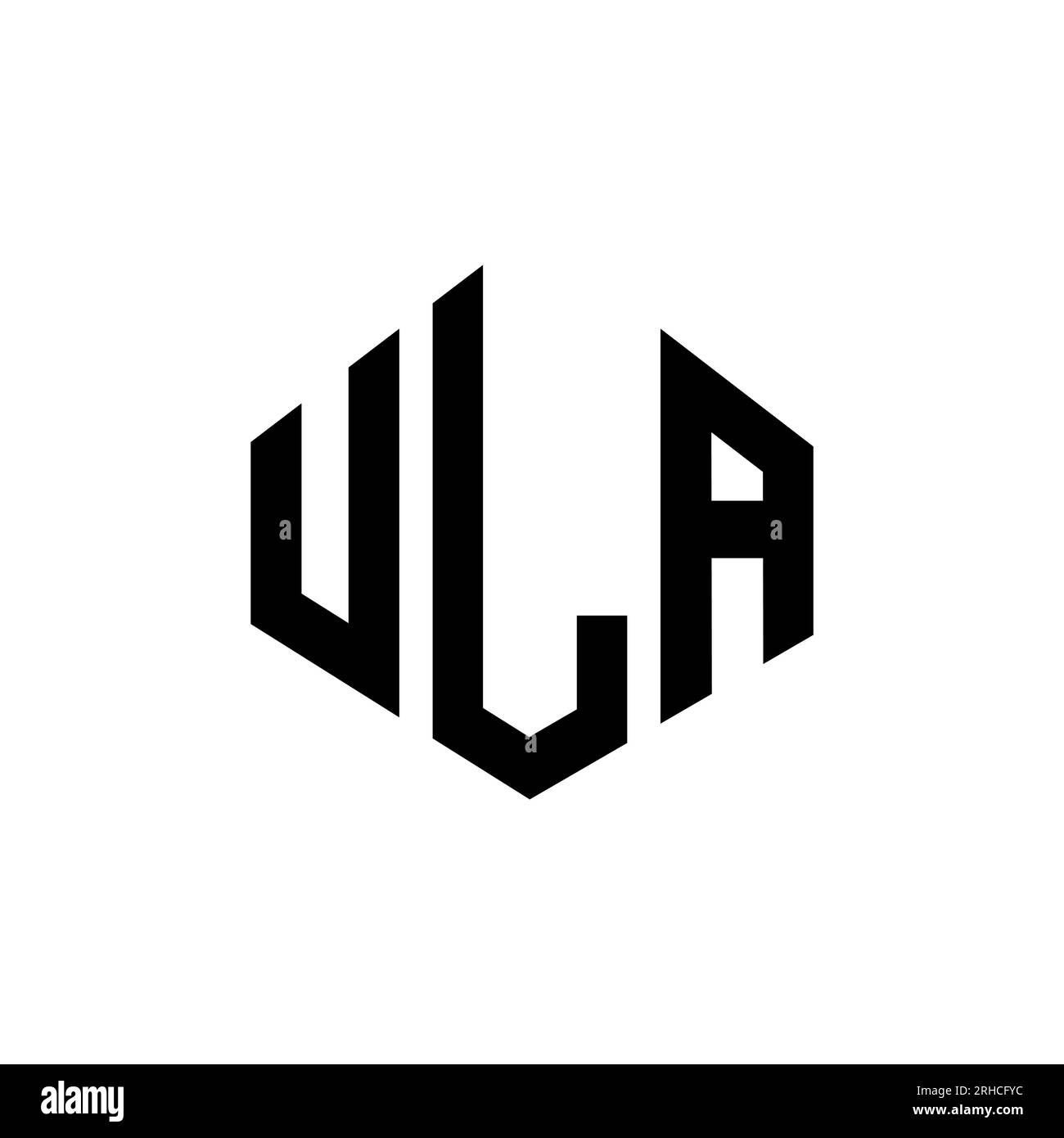 ULA-Logo in Polygonform. ULA-Polygon- und würfelförmiges Logo. ULA sechseckige Vektor-Logo-Vorlage in Weiß und Schwarz. ULA monogr Stock Vektor