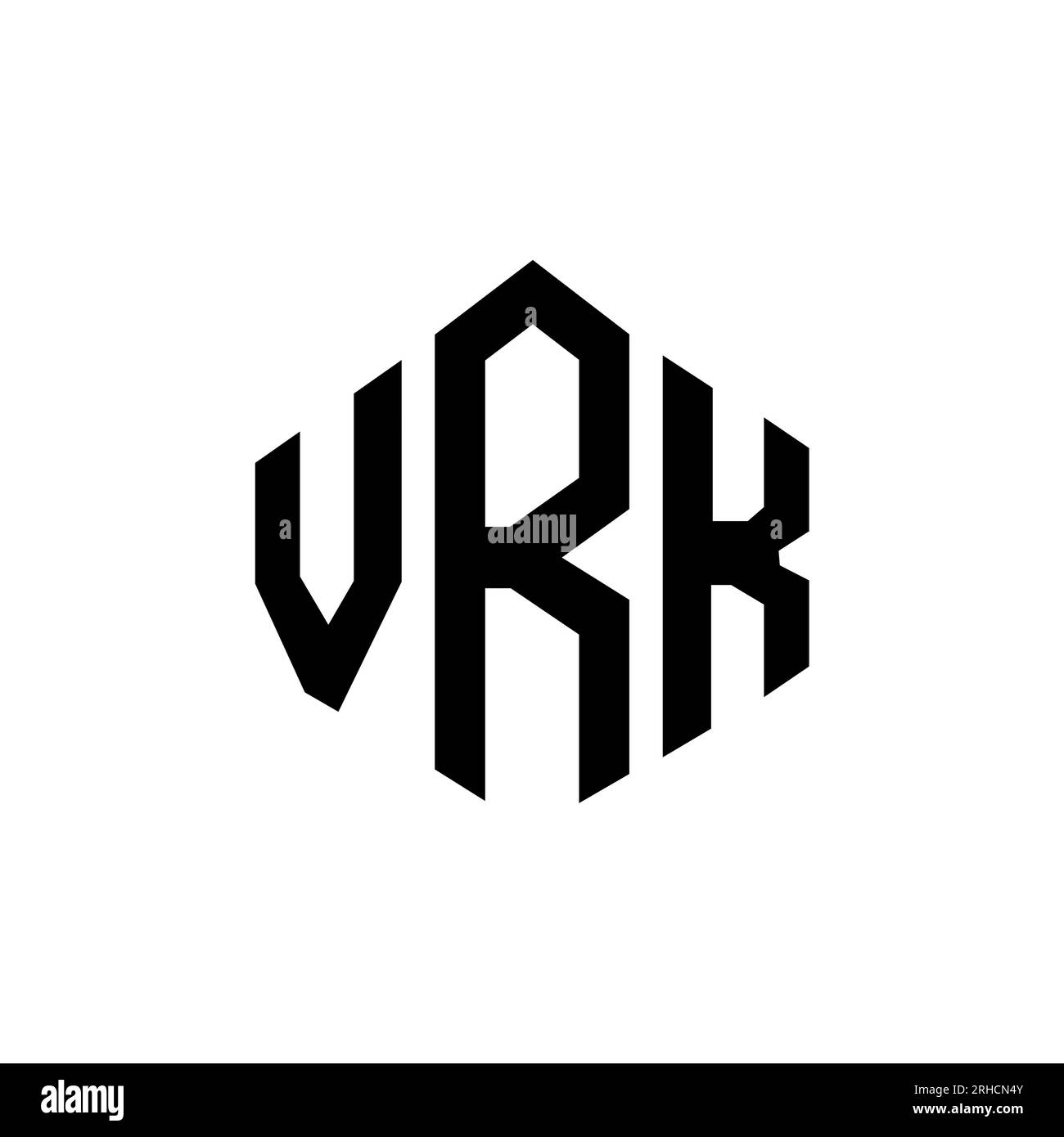 VRK-Logo in Polygonform. VRK-Polygon- und würfelförmiges Logo. VRK-sechseckige Vektor-Logo-Vorlage in Weiß und Schwarz. VRK Monogr Stock Vektor