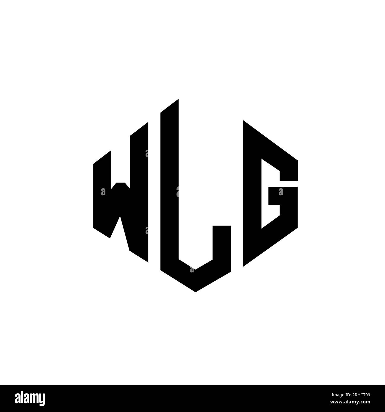 Logo mit WLG-Buchstaben und Polygonform. WLG-Polygon- und würfelförmiges Logo. WLG sechseckige Vektor-Logo-Vorlage in Weiß und Schwarz. WLG Monogr Stock Vektor