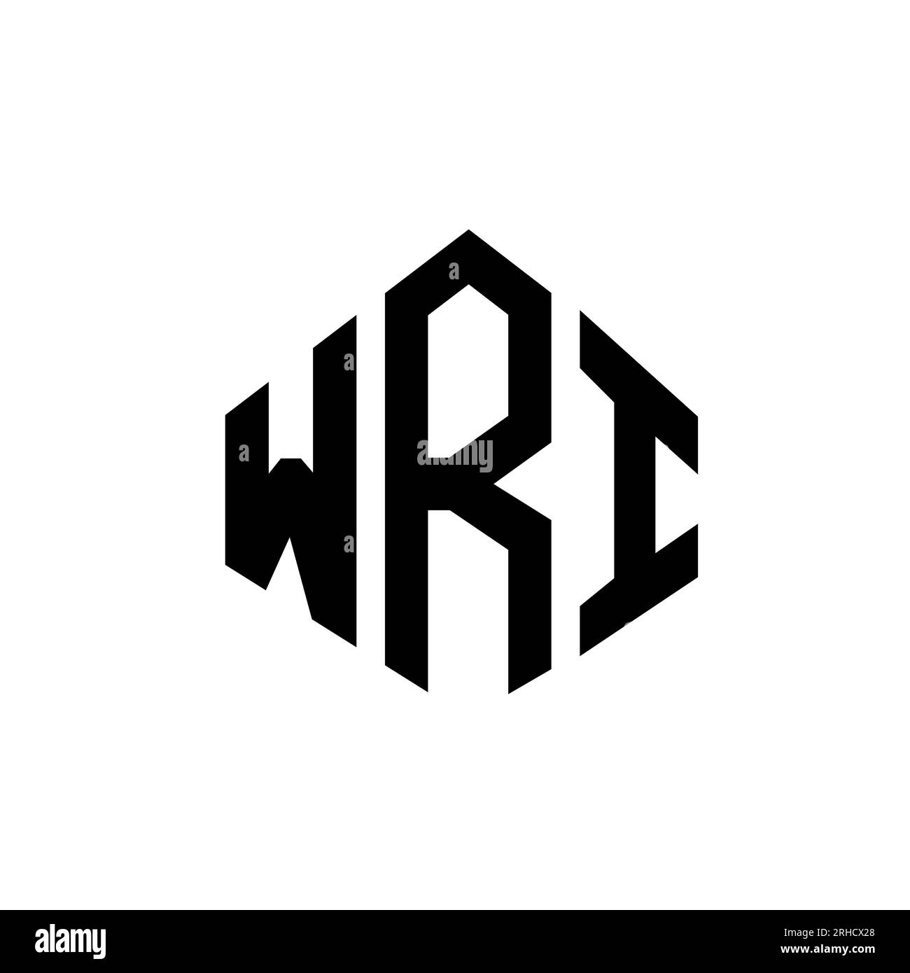 Logo mit WRI-Buchstaben und Polygonform. WRI-Polygon- und würfelförmiges Logo. WRI sechseckige Vektor-Logo-Vorlage in Weiß und Schwarz. WRI monogr Stock Vektor