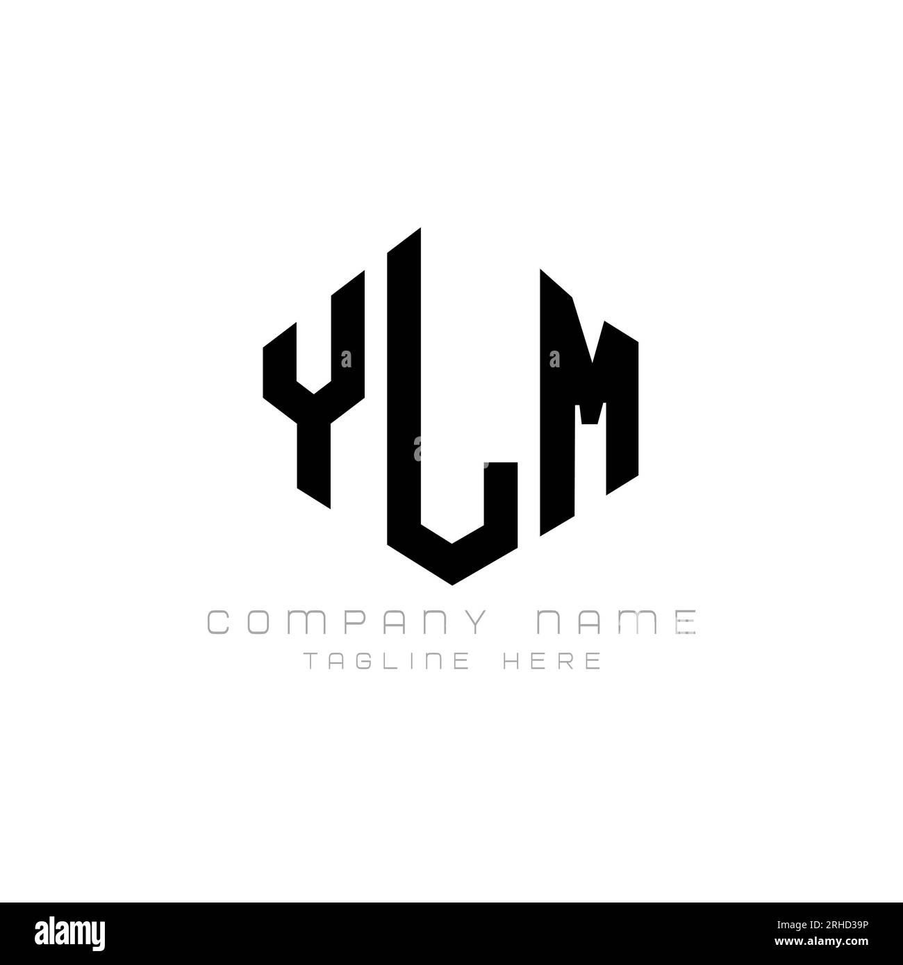 YLM-Letter-Logo mit Polygonform. YLM Polygon-Logo-Monogramm. YLM-Cube-Logo. YLM-hexagonale Vektor-Logo-Vorlage weiß und schwarz. Stock Vektor