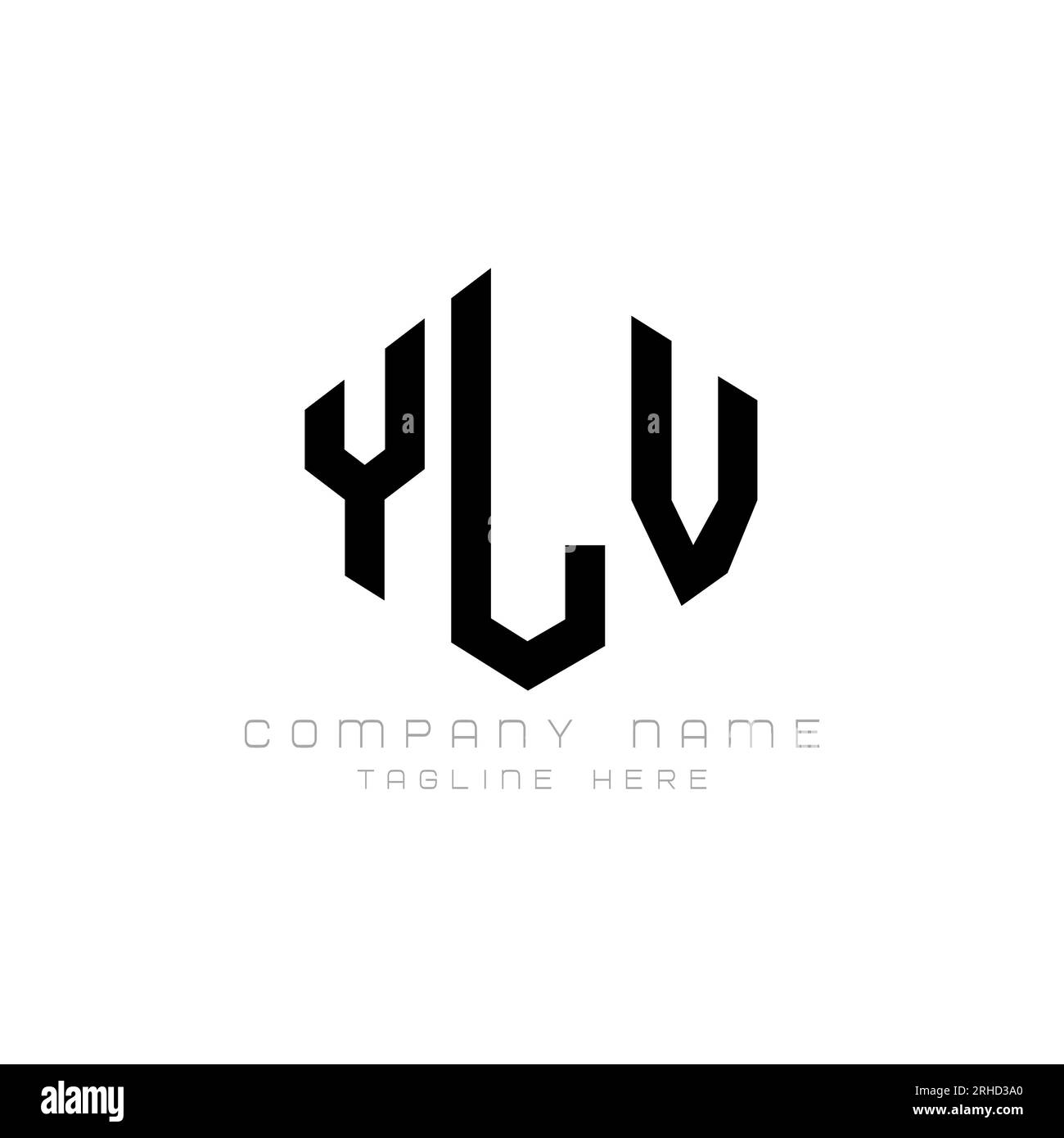 YLV-Letter-Logo mit Polygonform. YLV Polygon-Logo-Monogramm. YLV Cube-Logo. YLV-hexagonale Vektor-Logo-Vorlage weiß und schwarz. Stock Vektor