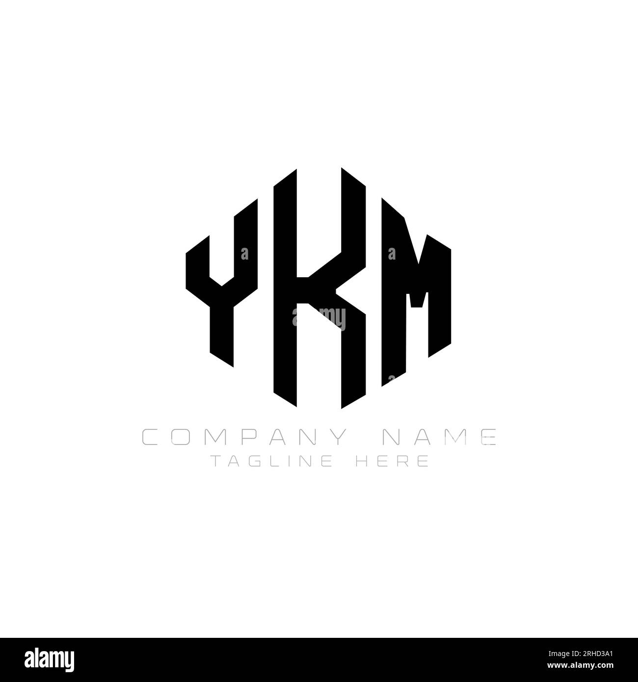 YKM-Letter-Logo mit Polygonform. YKM Polygon-Logo-Monogramm. YKM-Cube-Logo. YKM-hexagonale Vektor-Logo-Vorlage weiß und schwarz. Stock Vektor