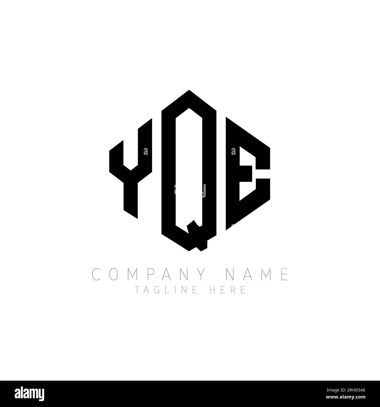YQE-Letter-Logo mit Polygonform. YQE Polygon-Logo-Monogramm. YQE Cube-Logo. YQE hexagonale Vektor-Logo-Vorlage weiß und schwarz. Stock Vektor