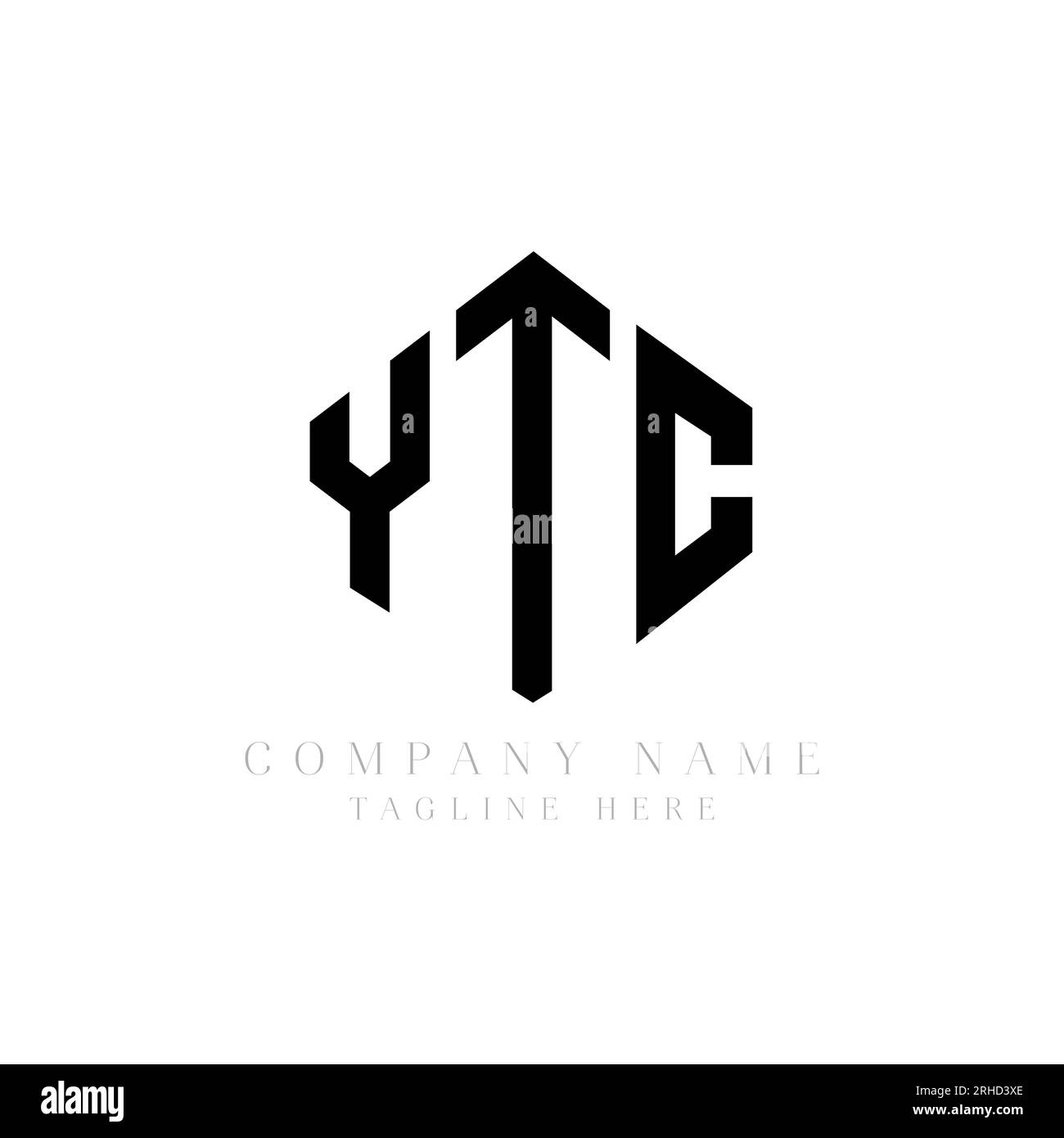 YTC-Letter-Logo mit Polygonform. YTC-Polygon- und würfelförmiges Logo. YTC-Hexagon-Vektor-Logo-Vorlage weiß und schwarz. YTC Stock Vektor