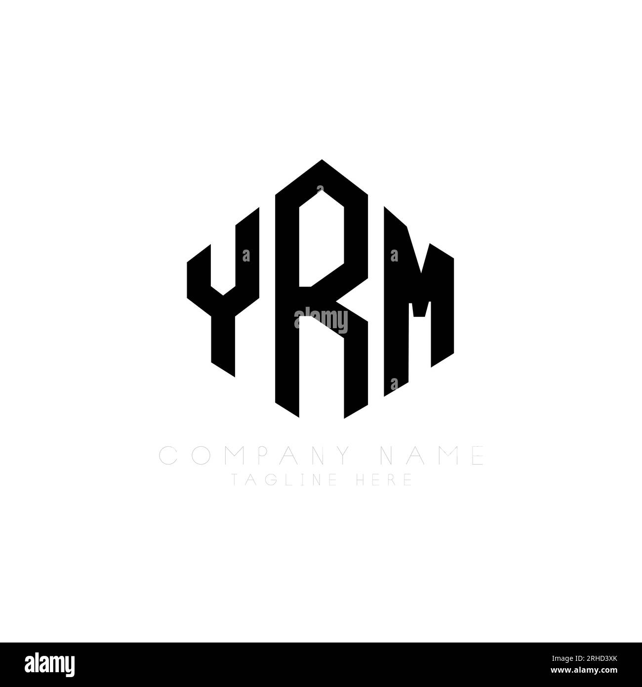 YRM-Letter-Logo mit Polygonform. YRM-Polygon- und würfelförmiges Logo. YRM-hexagonale Vektor-Logo-Vorlage weiß und schwarz. YRM Stock Vektor