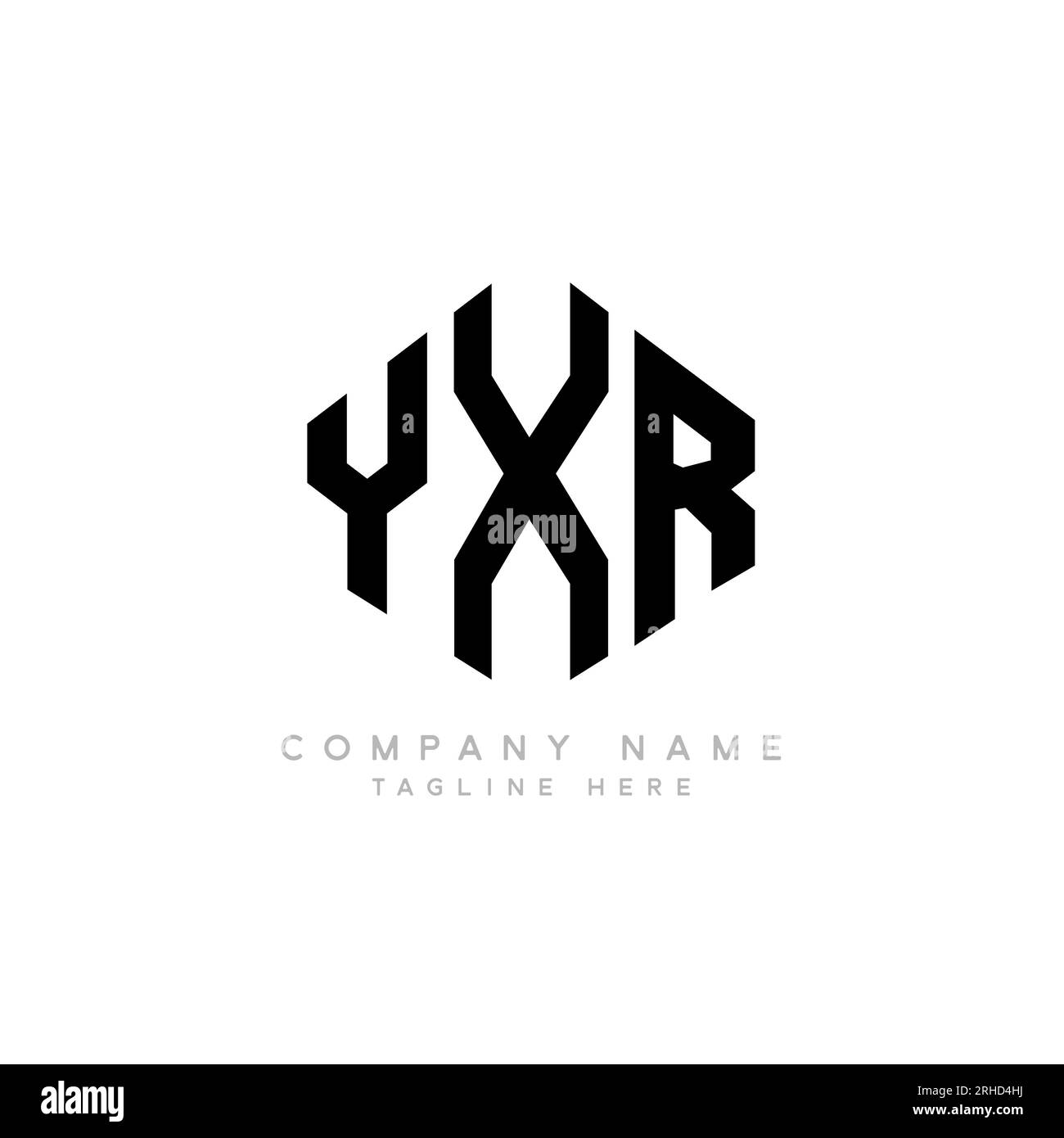 YXR-Logo mit Polygonform. YXR-Polygon- und würfelförmiges Logo-Design. YXR-Vektor-Logo-Vorlage in weiß und Schwarz. YXR Stock Vektor