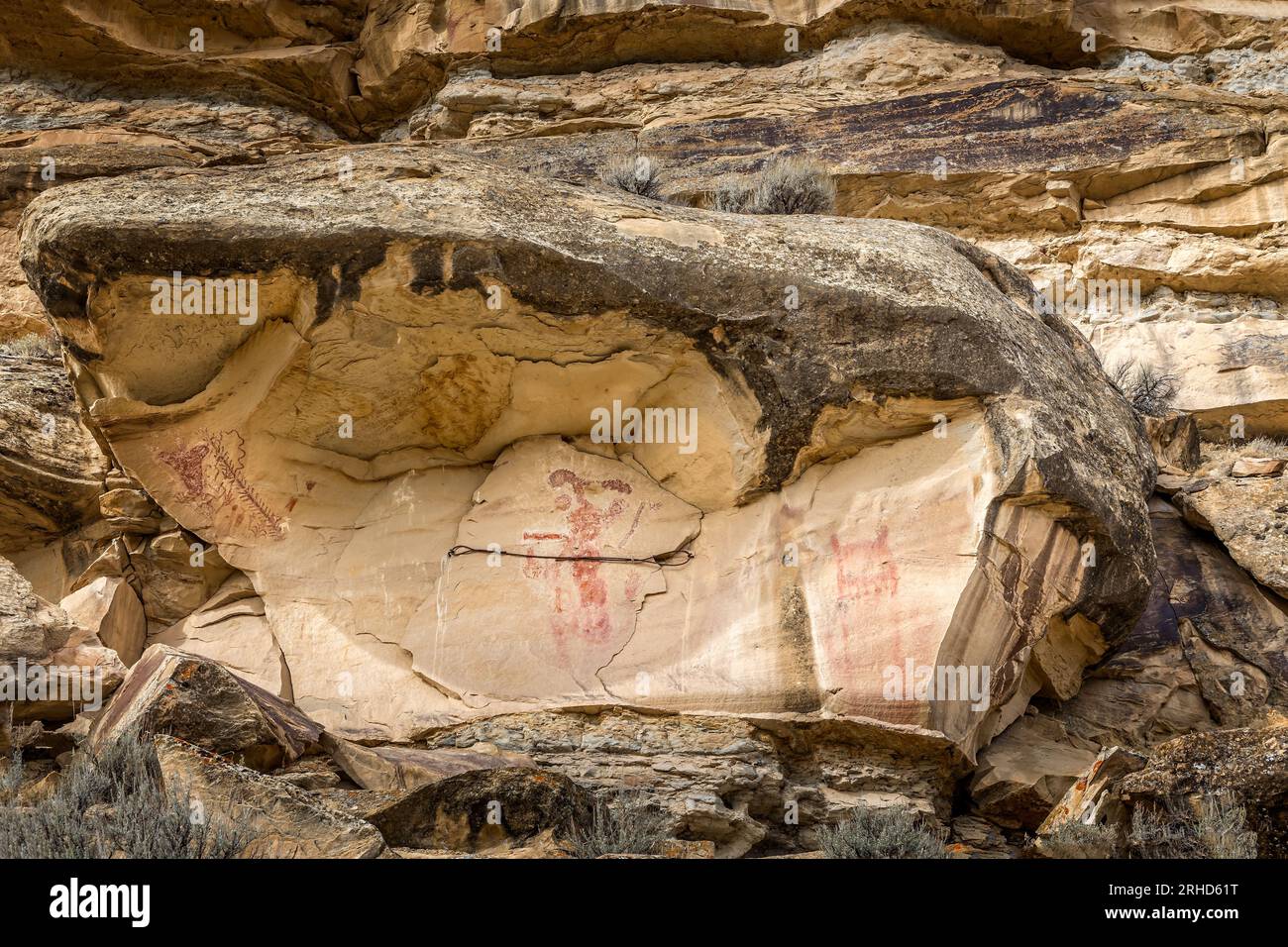 Petroglyphen im Canyon Pintado, Colorado Stockfoto
