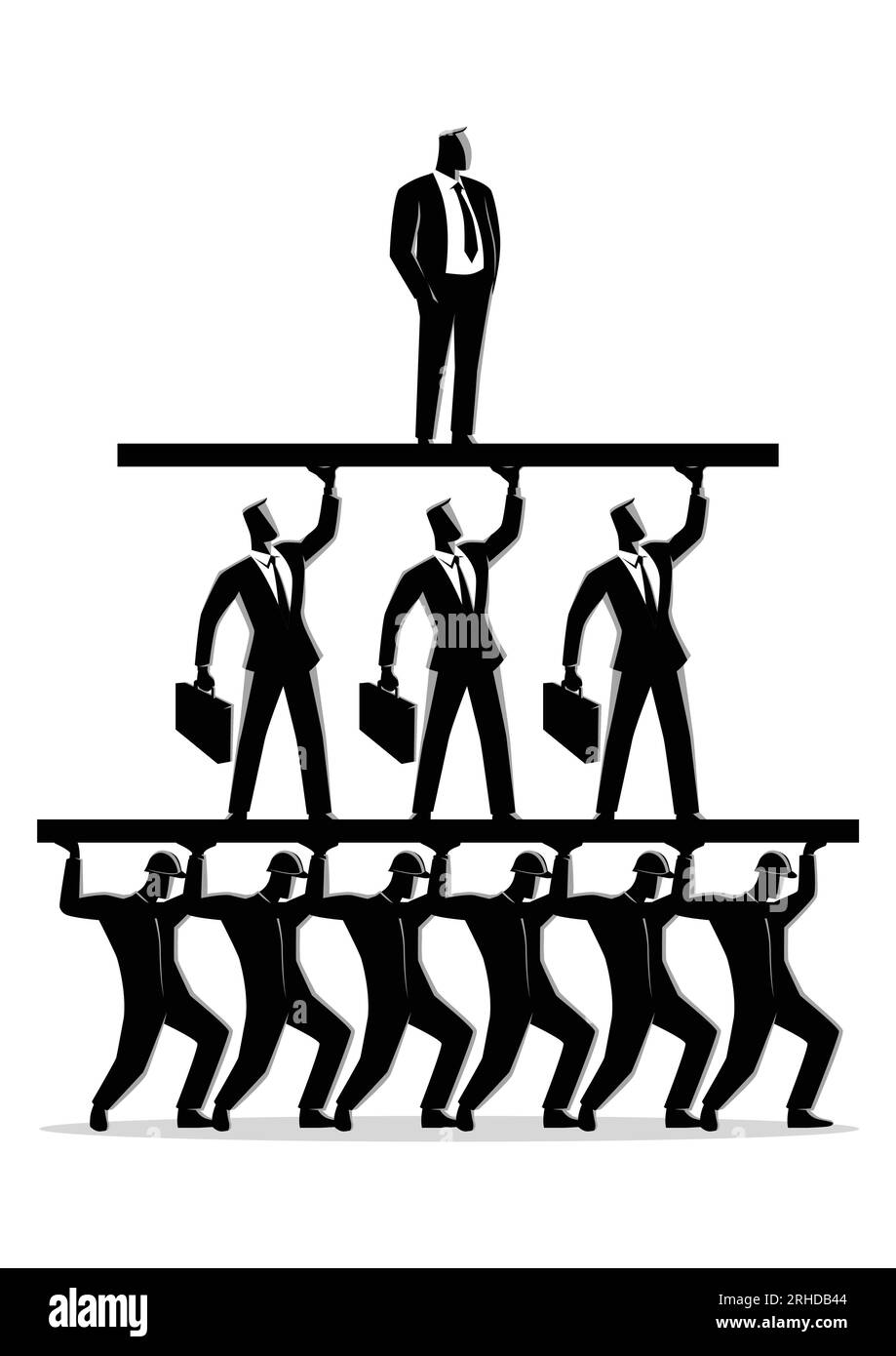 Business Concept Vektor Illustration der Arbeitsklassenpyramide Stock Vektor