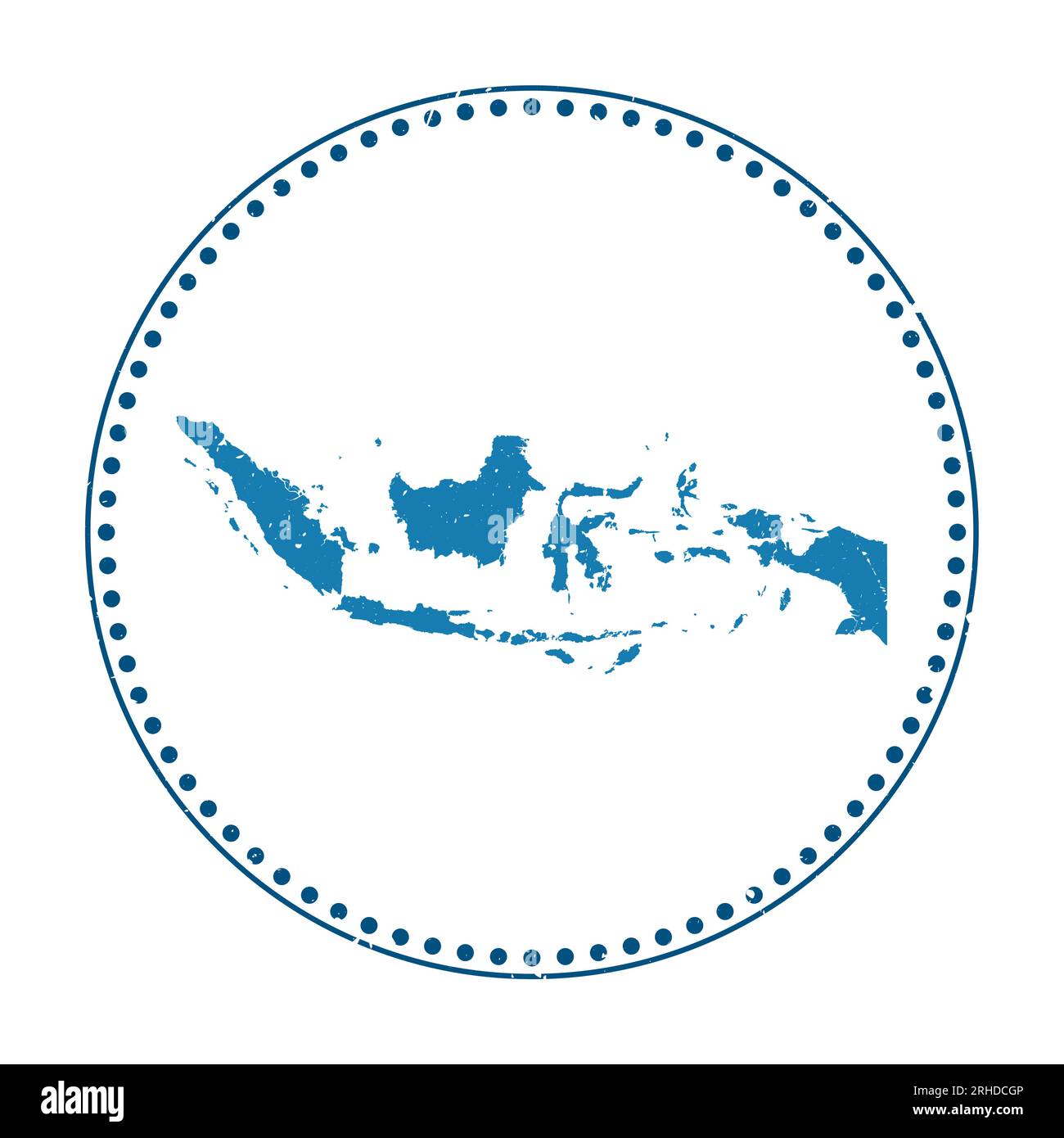 Aufkleber Indonesien. Reisegummistempel mit Landkarte, Vektorillustration. Stock Vektor