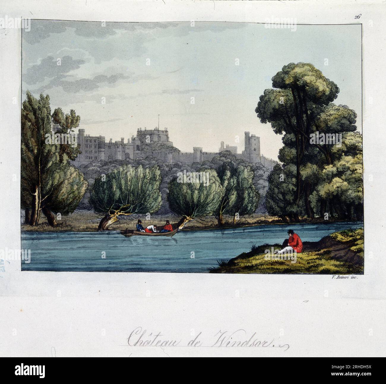 Chateau de Windsor - in "Le Costume Ancien et Moderne, 1819-1820 par le docteur Jules Ferrario, edition Mailand Stockfoto