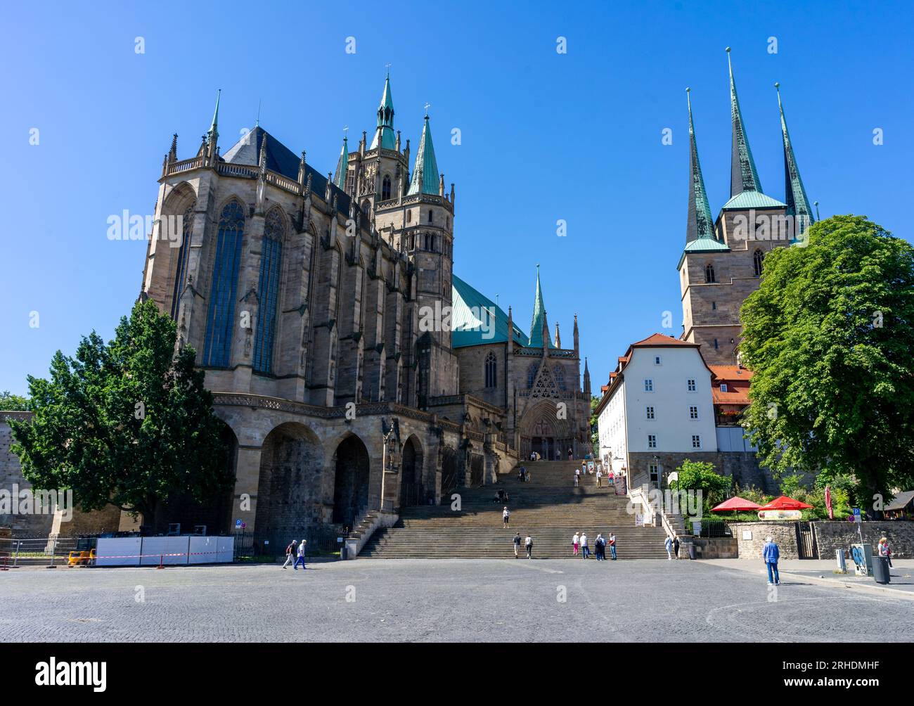 Marienkathedrale und Severuskirche auf dem Domberg in erfurt Stockfoto