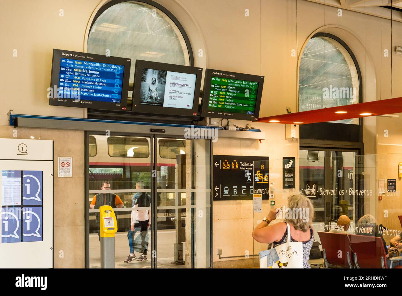 Bahnhof Gare de Sete Concourse, Herault, Occitanie, Frankreich Stockfoto