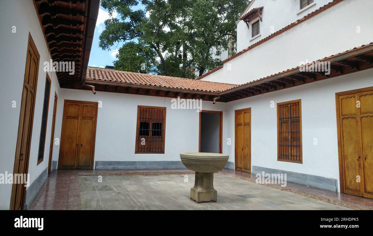 Das Geburtshaus von Simón Bolívar in Caracas hat eine immense historische Bedeutung als Heimat des großen venezolanischen Führers und Befreiers Stockfoto