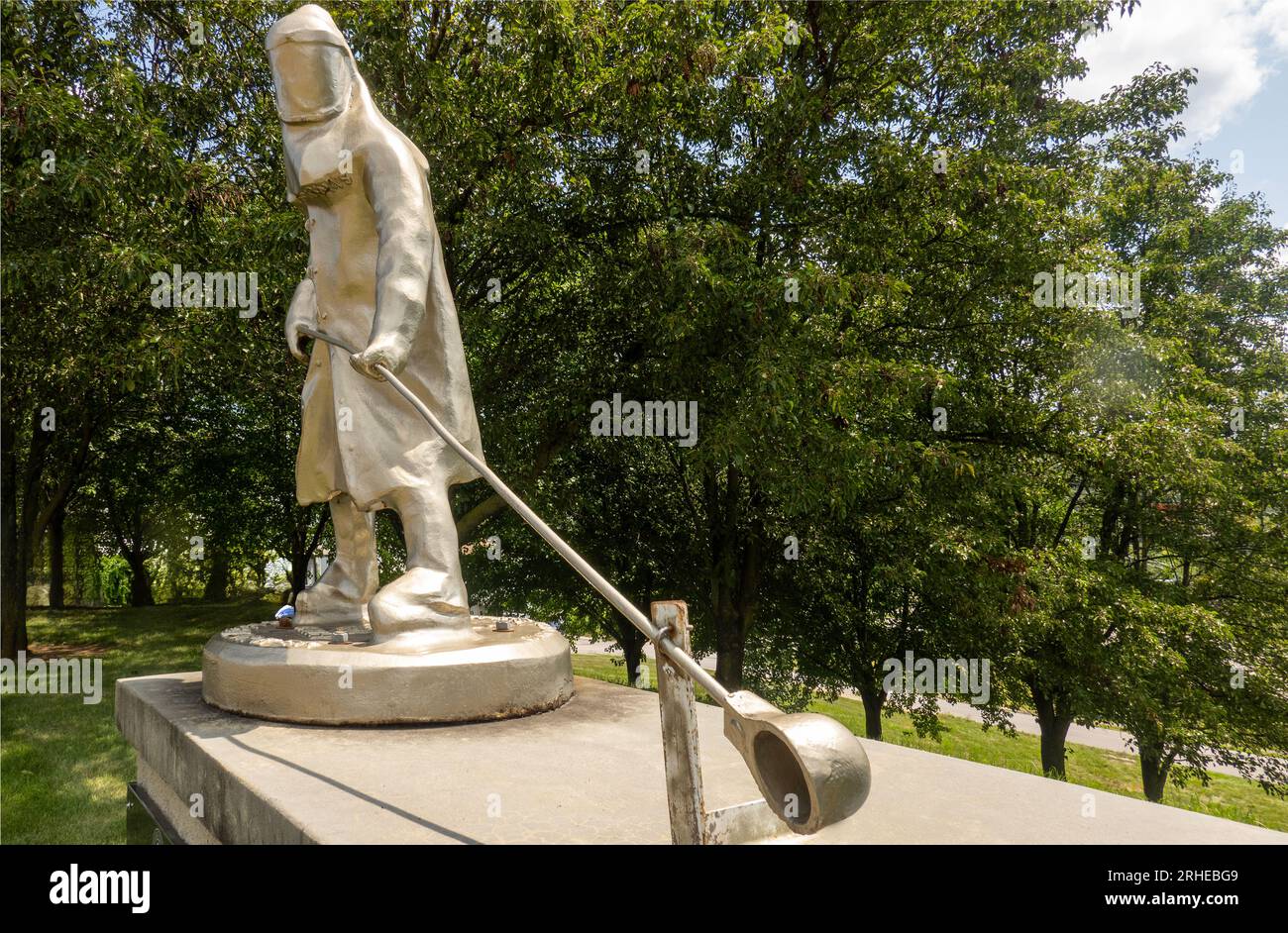 Steubenville Steelworkers Gedenkskulptur in der Innenstadt von Steubenville Ohio Stockfoto